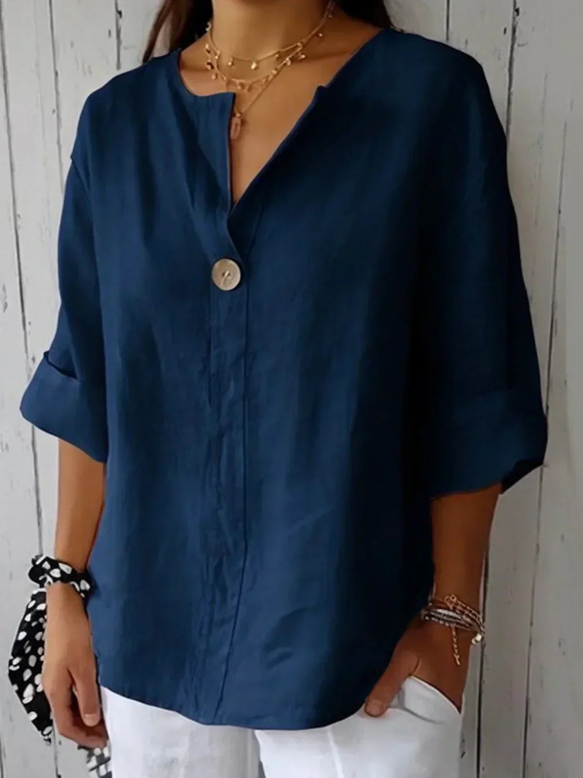 Arahi - Casual V-Neck Blouse